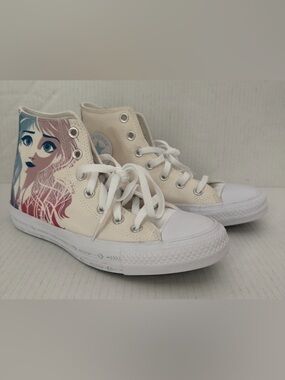 Converse Chuck Taylor All Star Hi Disney Frozen Elsa Anna White Women 7.5